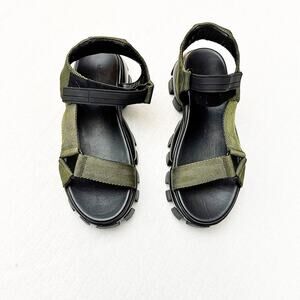 Tony Bianco Nikita Sandal Olive Green Grossgrain Open Toe Shoes Size 9 New